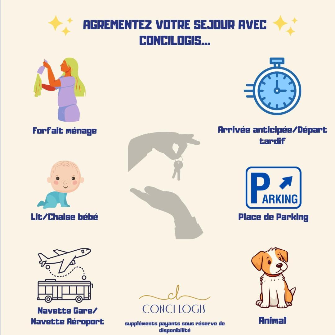 "Loulou" T1 Moderne Et Lumineux, Centre Ville, Wifi, Parking Сет Екстериор снимка